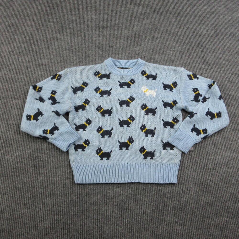 No Boundaries Stranger Things Sweater Kids S 4-6 Blue Scottie Dog Pullover NWT